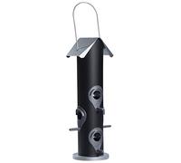 Windhager mangeoire Oiseaux Colonne 13,5 x 13,5 x 35 cm Anthracite, Distributeur graines extérieur pour Jardin et Balcon, Station Alimentation avec réservoir Transparent, Suspension Facile, 06969