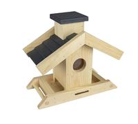 Windhager mangeoire pour Oiseaux Finca - en Bois de pin, Volume de Remplissage 1,25 L - mangeoire Oiseaux Exterieur, cabane Oiseaux, Station d'alimentation pour Oiseaux, Aire de nourrissage