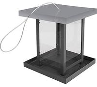 Windhager Mangeoire Silo View pour Oiseaux, Poulailler, Distributeur de Nourriture, 07015, Noir/Argent