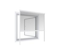 Windhager Moustiquaire Enroulable pour Fenêtre Plus 160 x 160 cm Blanc, Cadre Aluminium Recoupable, Toile Fibre de Verre Résistante, Montage sans Perçage, 03892