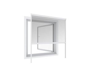 Windhager Moustiquaire Enroulable pour Fenêtre Plus 160 x 160 cm Blanc, Cadre Aluminium Recoupable, Toile Fibre de Verre Résistante, Montage sans Perçage, 03892
