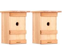 Windhager Nichoir à Oiseaux en Bois Massif Verni (Lot de 2)