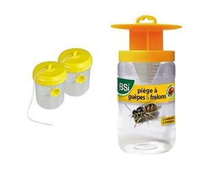 Windhager Pièges à Guêpes & à Mouches Duo, Piège à frelons à Suspendre, Transparent, Maximum 200 ML, 03115 & BSI Piège à guêpes | Piège à frelons | Professionnel | Jaune