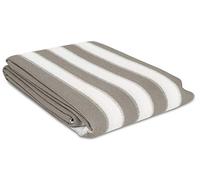 Windhager Sylt 06142 Brise-Vue pour Balcon avec Cordon de Fixation, Rayures Grises et Blanches, Tissu PEHD, 150 g/m², 5 x 0,9 m