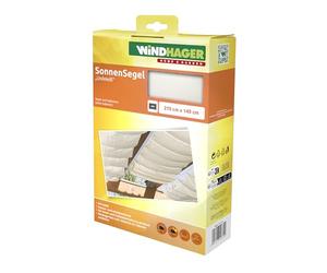Windhager Voile d’ombrage coulissante pour système de câbles, 270 x 140 cm, Toile Pare-Soleil Blanche pour pergola et terrasse, Installation Facile, Protection UV Respirante, 10874