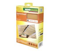 Windhager Voile d'ombrage Coulissante sur Câbles, Voile Pare-Soleil pour la Technique de Tension de Corde, Voile de Protection Solaire Idéale pour Pergola Ou Véranda, 2, 7 x 1, 4 m, Sable, 10876