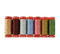 Windham Fabrics Challenge 2026 Lot de 7 petites bobines 100 % coton 50 W - Idéal pour la broderie à la main, le matelassage, la couture décorative - Fabriqué en Italie