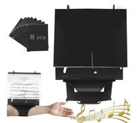 WINDIHOUES Lyre de flûte à rabat avec sangle réglable, comprend 8 pages à rabat double face pour flûte, piccolo, trompette, hautbois et instruments en laiton