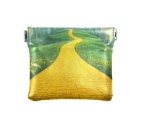 Winding Path Petite pochette à monnaie jaune pour femme, portefeuille pour femme, Chemin de sinueux jaune-1, 4.33x3.74In, Chemin de sinueux jaune-1