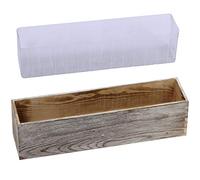 windiy 1 jardinière rectangulaire en Bois Blanchi à la Chaux avec boîte intérieure en Plastique - 43,9 x 9,9 x 9,9 cm (L x l x H) - Centre de Table Floral Naturel Rustique pour décoration de Mariage