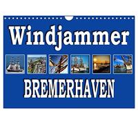 Windjammer - Bremerhaven (Wandkalender 2026 DIN A4 quer), CALVENDO Monatskalender: Segelschiffe zu Gast in der Seestadt