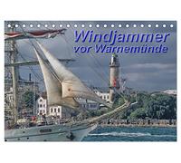 Windjammer vor Warnemünde (Tischkalender 2026 DIN A5 quer), CALVENDO Monatskalender: Windjammer und Segelschiffe zur "Hanse Sail" vor Warnemünde