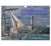 Windjammer vor Warnemünde (Wandkalender 2026 DIN A4 quer), CALVENDO Monatskalender: Windjammer und Segelschiffe zur "Hanse Sail" vor Warnemünde
