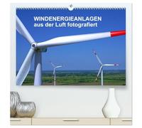 Windkraftanlagen aus der Luft fotografiert (hochwertiger Premium Wandkalender 2026 DIN A2 quer), Kunstdruck in Hochglanz: Die schönsten Windkraftanlagen aus der Luft betrachtet.