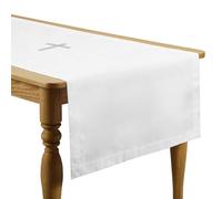 Windkream Chemin de Table Blanc Spirituel pour Communion, Communion, église, rassemblements, baptêmes, cérémonies (157,7 x 61 cm, Chemin de Table)