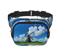 Windmill Sac banane avec extension pour homme et femme avec poches zippées Bleu, noir, One Size