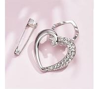 Windmilne Boucle de Foulard en Cristal Multi-usages en Forme de cœur, Broches, nœuds, Porte-Boucle, châles, épingles, Bijoux, Accessoire (b en storlek)