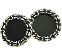 Windmilne Chaîne de Boutons en métal pour Manteau, Hommes et Femmes, Argent et Noir, 20 mm, Or et Blanc, 17,5 mm (SV Noir 22,5 mm (6 pièces))