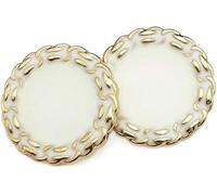 Windmilne Chaîne de Boutons en métal pour Manteau, Hommes et Femmes, Argent et Noir, 20 mm, Or et Blanc, 17,5 mm (GD Blanc 15 mm (6 pièces))