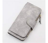 Windmilne Portefeuille Long pour Femme Portefeuille pour Femme Boucle Longue Grand Portefeuille Multi-Cartes à Trois Volets Sac à Main pour Femme (C 23x18.5x3.5cm)