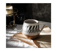 Windmilne Tasse en Verre, Tasse à thé, Tasse à café en Verre, Tasse Ronde en céramique Nordique Simple Peinte à la Main, Tasse à Eau créative personnalisée (B)