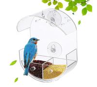 Window Bird Feeder, Clear Suction Cup Design, Detachable Acrylic Food Box, 7.87x5.91x4.33 inches, Leak-Proof Viewing Station, Indoor Observation for Kids Garden Balcony Deck Patio