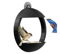 Window Bird Feeder - Suction Cup Feeder for Viewing | PP Synthetic with Open Round Design, Small Patio Aviary Tray, Outdoor Indoor Garden Accessory for Finch Parrot Watching