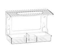 Window Bird Feeder, Transparent Viewing Box with Suction Cups, Waterproof Food Tray Design and Clear Acrylic Feeders for Outdoor Decor, Mom, Dad, Kids, 9.8x4x6.6 inches