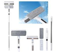 Window Buddy Kit raclette de fenêtre avec fonction pulvérisation, 3 en 1 Dual Side Mist Rétractable, Nettoyeur de vitres ménager Kit d'outils de nettoyage des fenêtres