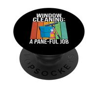Window Cleaning a Pane Ful Job Nettoyant de fenêtre Amusant PopSockets PopGrip Adhésif