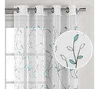 Window Elements Creative Home Ideas éléments de fenêtre Wavy Feuilles brodée Sheer Grommet Panneau de Rideau