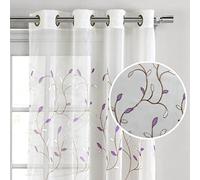Window Elements Creative Home Ideas éléments de fenêtre Wavy Feuilles brodée Sheer Grommet Panneau de Rideau