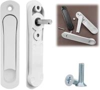Window Handle Concealed Window Handle Zinc Alloy White/Black, Hardware Accessories for Windows, Screen Handle with Stainless Steel Screws (White)