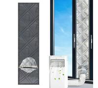Window Insulation Kit, 3-Layer Insulated Portable AC Window Kit, Silver Gray, 9.84x70.87 Inch