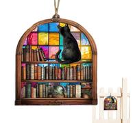 Window Ornament - Acrylic, 7.87in Window Pendant Cat Memorial Design and Light-Catching Decorative Hanging | Stained Glass Effect Acrylic Pendant, Sun Catcher for, Home, Office, Memorial