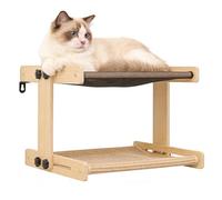 Window Perch Bed Cat Floating Wooden Hammock, Pet Sleeping Hammocks | Perfect for Home Farmhouse Apartment Bedroom Balcony Study Bedside Cabinet Windowsill Lounging Resting Sunbathing Climbing