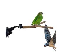 Window Perch for Birds | Interactive Movable Suction Cup Parrot Stand | Window Bird Perch Training Toys | for Macaw Lovebirds Bath Car Travel Indoor Outdoor Cage Fence