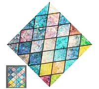 Window Privacy Film, Stained Glass Privacy, 78.7x17.7 inches Vinyl with Static Cling, UV Heat Blocking Cover, No Glue Application with Rainbow Style, Glass Decoration for Bedroom and Door