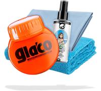 Window Protection Kit-Perfect Lotus Effect: Soft99 Glaco Roll On Large 120 Ml + Car Window Cleaner 100 Ml + Microfibre Glass Cloth + Soft Polishing Cloth