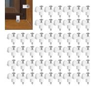 Window Screen Clips - 48pcs Offset Fasteners | 3/8 inch Securing Window Screens, Heavy-Duty PP+Metal Clips to Hold Door Panels, Windproof Screen Retainers for Home Dorm Office Apartment Use