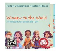 Window to the World Box Book Gift Sets for Kids - Books for Ages 3-6 - Multicultural Books about Greetings, Tastes, Places and Religious Celebrations Around the World