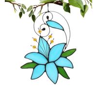 Window - Window, Tentures de fenêtre suspendues en forme de lys teinté | Pendentif de fenêtre Floral teinté de en acrylique, décor de cintre de porte coloré peint à la ma