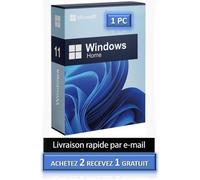 Windows 11 Famille - Microsoft - Clé d'activation - 1 PC - 32/64-Bit - Licence authentique