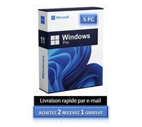Windows 11 Pro Professionnel - 5 PC - Rapide - Version téléchargeable - 32/64 bit Clé d'activation Originale