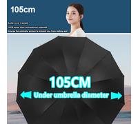 Windproof Folding Umbrella,Automatic Opening and Closing Umbrella,Portable Travel Umbrella,Women's Men's Umbrella,12 Sections (Black),Black