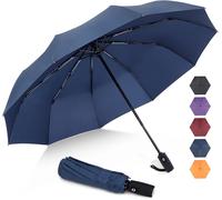 Windproof Folding Umbrella,Mini Black Compact Automatic Umbrellas for Men and Women,10 Ribs Small Umbrella Pocket Solid Anti Storm Umbrella.[V338]