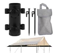 Windproof Stabilizer Base, Camping Tent, Rod Holders Base, 3.94x1.46x1.46in Rust Proof Steel Canopy, Stakes Support for Outdoor Campings, Fishing, Hiking, Backpacking and More