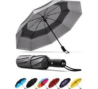 Windproof Travel Umbrellas for Rain Easy Auto Open Close,Durable & Compact Umbrella,Strong Fiberglass Frame,Waterproof Canopy Backpack,Purse,Portable Umbrella for Travel.[V35]