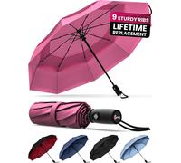 Windproof Travel Umbrellas for Rain Easy Auto Open Close,Durable & Compact Umbrella,Strong Fiberglass Frame,Waterproof Canopy Backpack,Purse,Portable Umbrella for Travel.[V36]