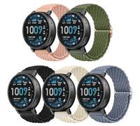 WindRen 22mm Bracelet en nylon élastique pour Xiaomi Redmi Watch 5 Active/5 Lite/Watch S4 47mm/S4 Sport/Garmin Venu 3/Forerunner 255/265/Amazfit Bip 6/Bip 5/Balance 2/Balance/Cheetah Bracelet
